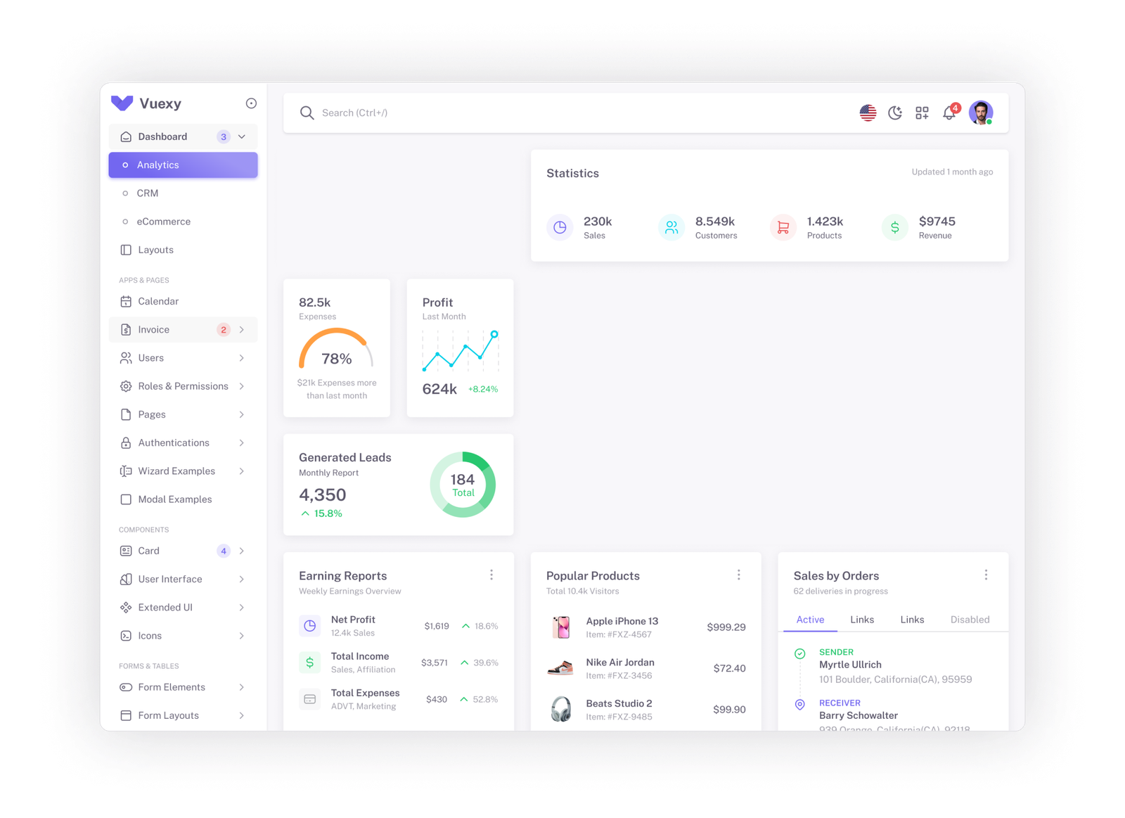 SATA Dashboard Preview